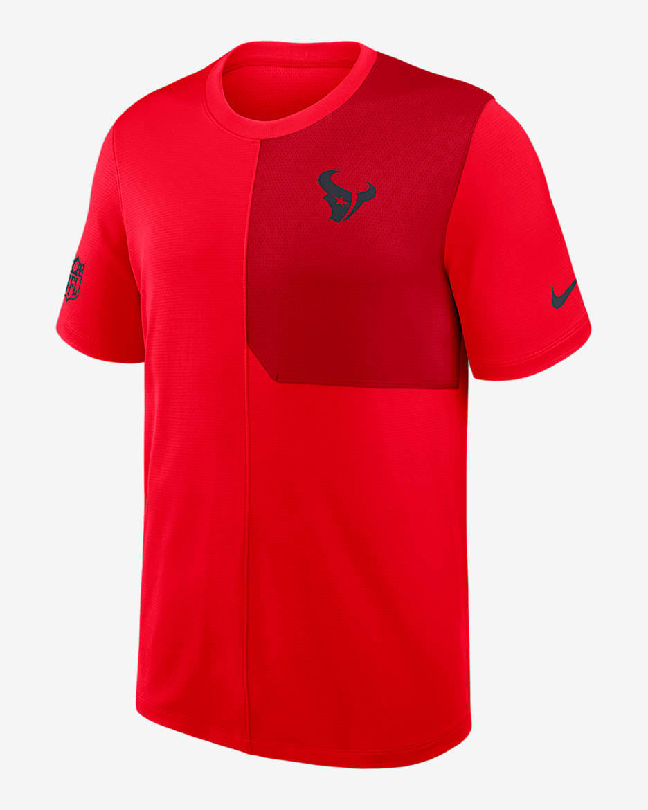 【NIKE】Houston Texans Sideline Player Men's Dri-FIT NFL Tee Houston Texans Nike Sideline Dri-FIT Player Short Sleeve Top